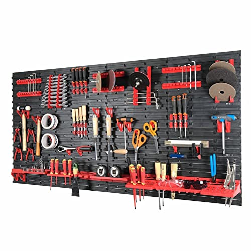 72-tlg. Werkzeugwand Set 1152 x 780 mm Werkstattwand Wandregal mit Werkzeughaltern für Werkstatt Garage Kunststoff
