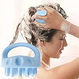 tinysiry Rutschfestes Kopfhaut-Massagegerät für nasses und trockenes Haar, Shampoo-Bürste zur Entfernung von Schuppen und Haarwachstum, Kopfmassagegerät für Frauen Hellblau*3