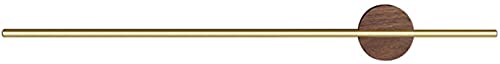 TentHome Handtuchhalter Bad Ausziehbare Handtuchstange Wandmontage ohne Bohren Badetuchhalter Messing Gebürstet Minimalistisch Küchestange Küchehalter Gold (Walnussholz, 60cm)