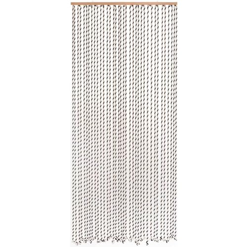 SIDCO Türvorhang Seil Baumwolle schwarz-weiß Perlenvorhang Fadenvorhang Fliegenvorhang
