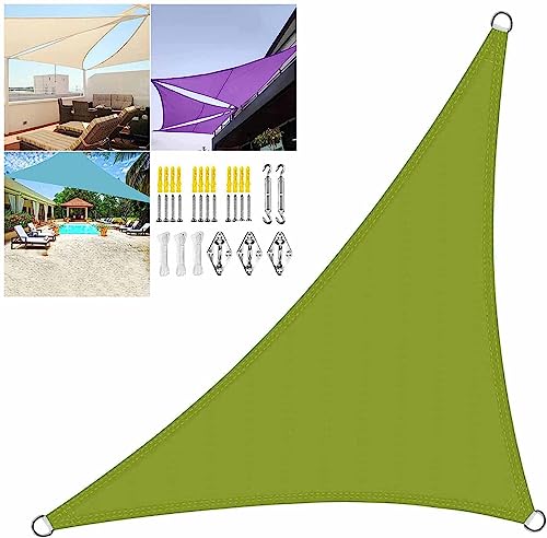 Wasserdichter Sonnenschutz, rechtwinkliges Dreieck-Sonnensegel, gelbgrün, for den Außenbereich, Garten, Sonnenschutz, UV-beständig, for den Außenbereich, Whirlpool, Carport, Terrasse (Size : 4x4x5.7M