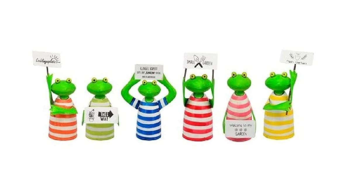 Bavaria Home Style Collection- Frosch Zaunfigur Gärtner Zaunlattenfigur Zaunhocker Pfostenhocker Dekofigur Deko für Garten Teich Große Auswahl (grün)