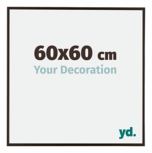 yd. Your Decoration - 60x60 cm - Bilderrahmen von Kunststoff mit Acrylglas - Ausgezeichneter Qualität - Antrazit - UV-beständige Glasplatte - Antireflex - Fotorahmen - Evry.