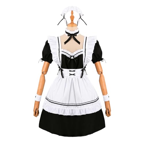WSZJLN Schwarz-weißes Dienstmädchen-Outfit, Cosplay, japanischer Stil, Lolita-Lolita-Cosplay-Kleid, verschiedene Farben, M