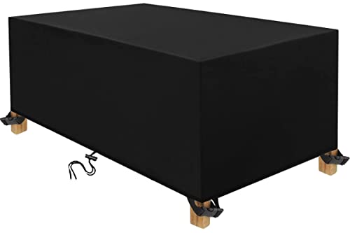 Zhaoyang Art Gartenmöbel Abdeckung 300x300x75cm Schwarz Gartentisch Schutzhülle Multi Größe 600D Oxford Abdeckplane Gartenmöbel Wasserdicht Winddicht UV-Beständiges für Gartentische Möbelsets