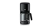 Braun Household PurEase Kaffeemaschine KF 3120 BK – Filterkaffeemaschine mit Glaskanne für 10 Tassen Kaffee, Kaffeezubereiter für einzigartiges Aroma, integrierter Wasserfilter, 1000 Watt, schwarz