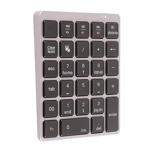 Dilwe Wireless Numeric Keypad, Bluetooth 3.0 Numpad, 28 Tasten Slim Mini Zahlenblock, Tragbare Finanzbuchhaltung Zahlentastatur für Laptop, Desktop-Computer, PC