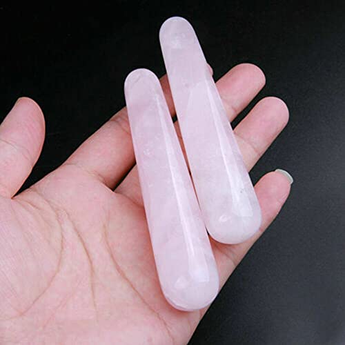 1pcs Natural Rose Quartz Pink Crystal Massage Wands Stick Anti Age Tool JIZTGEDM Voller Textur