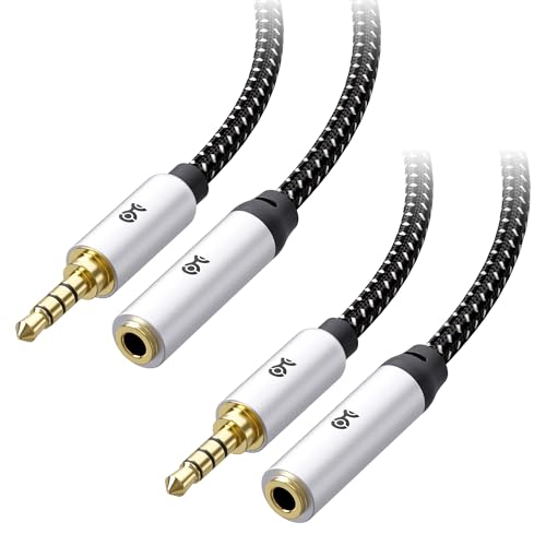Cable Matters Headset-Verlängerungskabel, 3,5 mm Verlängerungskabel, TRRS-Verlängerungskabel, Gaming-Headset-Verlängerungskabel, 3 m, Schwarz, 2 Stück