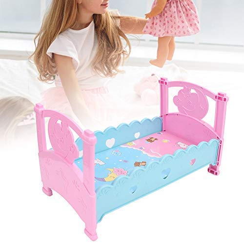 Zerodis Puppe Bett Spielzeug Simulation Puppe Bett Krippen Möbel Mini Prinzessin Puppe Bett Baby Spielhaus Zubehör Kinder Rollenspiele Spielzeug Set Geschenk für Kinder Jungen und Mädchen