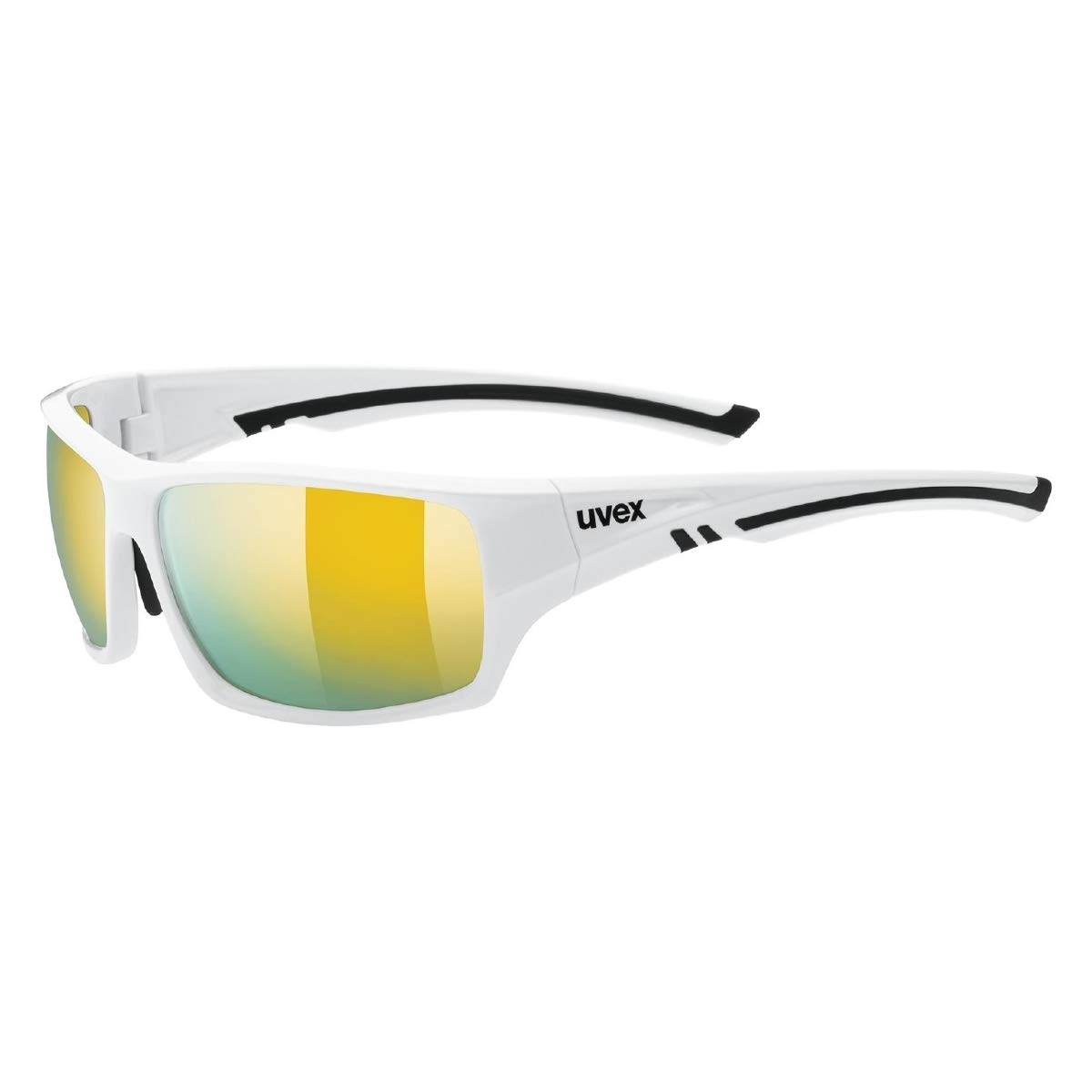 uvex sportstyle 222 pola - Sportbrille für Damen und Herren - polarisiert - druckfrei & perfekter Halt - white/yellow - one size