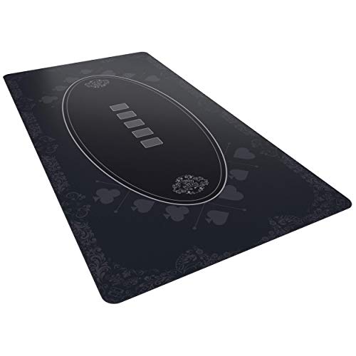 Bullets Playing Cards Designer Pokermatte schwarz in 200 x 100 cm für den eigenen Pokertisch - XXL Deluxe Pokertuch – Pokerteppich – Pokertischauflage …