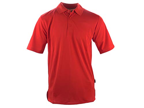 Herren Poloshirt Extreme Performance - Kurzarm-Hemd für Männer mit Knopfleiste, atmungsaktiv, bügelfrei, antibakteriell - Sport, Casual, Business, Made in EU (Rot, XL)