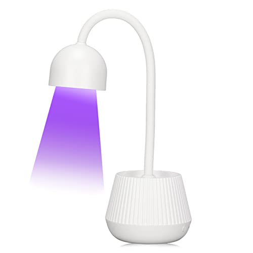 UV Lampe Nageltrockner, 24 W schnell trocknende UV LED Lampe für Nägel mit 8 Lichtchips, um 360 ° verstellbare Nagellampe, rotierender Schwanenhals-Nageltrockner