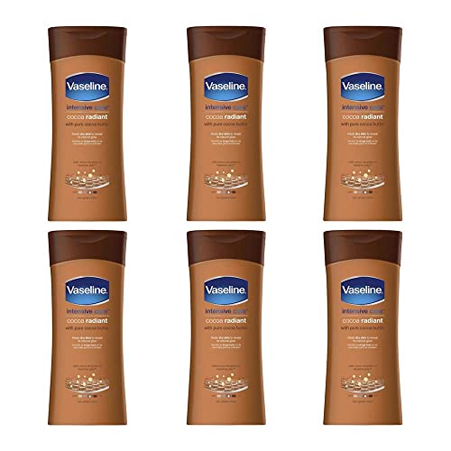 Vaseline Intensivpflege Body Lotion - Kakao Radiant - Hilfe für trockene Haut - 6er Pack (6 x 400 ml)