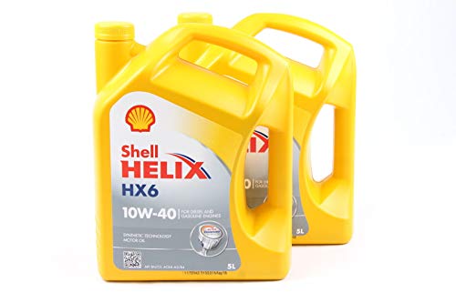 2x Shell Helix HX6 10W-40 5L