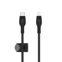 Belkin BoostCharge Pro Flex geflochtenes USB-C/Lightning-Kabel, 1 m, MFi-zertifiziert, 20 W, zum Schnellladen mit PD Power Delivery für Geräte wie iPhone 13, 12, 11, Pro, Max, mini, SE, iPad – Schwarz
