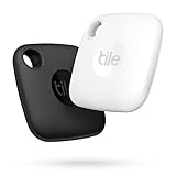 Tile Mate (2022) Bluetooth Schlüsselfinder, 2er Pack, 60m Reichweite, inkl. Community Suchfunktion, iOS & Android App, Alexa & Google Home kompatibel, Weiß/Schwarz