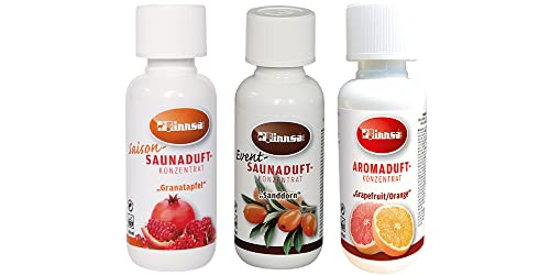 Finnsa Saunaaufguss Set - Energie: Granatapfel, Sanddorn, Grapefruit/Orange (3 x 100 ml)