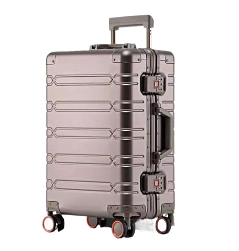 IRYZE Koffer Reisekoffer Aluminium-Magnesium-Metall-Hartschalenkoffer, Rollwagen, Reisegepäck, Großes Fassungsvermögen Trolley Boardcase (Color : D, Size : 20inch)