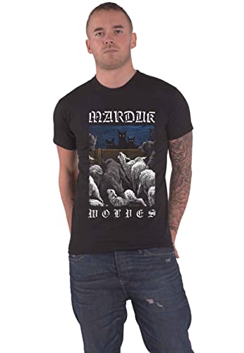 Marduk T Shirt Wolves Band Logo Nue offiziell Herren Schwarz M
