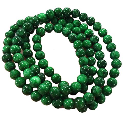 BAWHO Natürliches Jadeit-Armband Trockene grüne Buddha-Korn-Jade-Halskette QINTINYIN