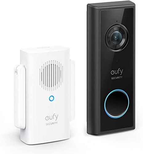 eufy Security Sicherheitskamera mit Türklingel und Türglocke, 1080p, 120 Tage Akkuleistung, Gebührenfreie Nutzung, Benötigt Micro SD Speicherkarte (Schwarz)(Generalüberholt)