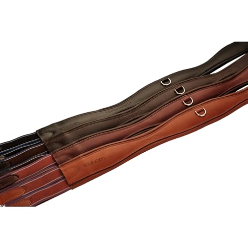 Stübben Leder-Sattelgurt Langgurt Overlay mit beidseitigem Elastikzug - redwood - 90cm