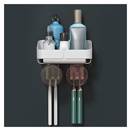 ARINAL Zahnbürsten-Halter Multifunktionales Badezimmer Zahnbürstenhalterwandmotorgerätiger, Zahnbürstenhalter mit Zahnpastaspender und Tassen Wandmontierter Zahnbürstenhalter (Color : A)