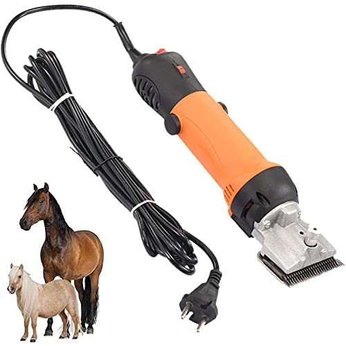 Professionelle elektrische Pferdehaarschneidemaschine, 690 W und 6 Geschwindigkeiten, verstellbare elektrische Pferdeschere mit Werkzeugkasten, Haarpflegetrimmer für Pferde, Ziegen, Ponys, Rinder