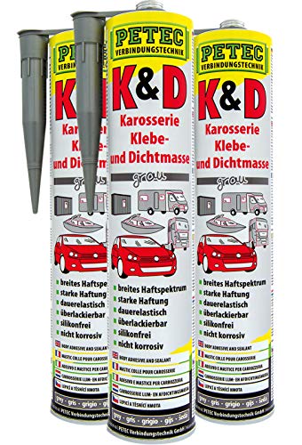 PETEC K&D grau 3er Karosserie- & Dichtmasse 310ml 94630