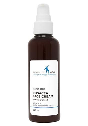 argentum plus - Silber-MSM Rosacea Gesichtscreme 100 ml | Leichte, nicht parfümierte Feuchtigkeitscreme für Rosacea und zu Rötungen neigende Haut