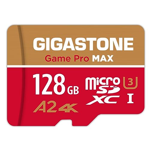 [5 Jahre kostenlose Datenwiederherstellung] GIGASTONE 128 GB Micro SD Karte, Game Pro MAX, bis zu 120/80 MB/s, MicroSDXC Speicherkarte für Nintendo-Switch, SteamDeck, 4K UHD Video, UHS-I A2 V30 U3 C10