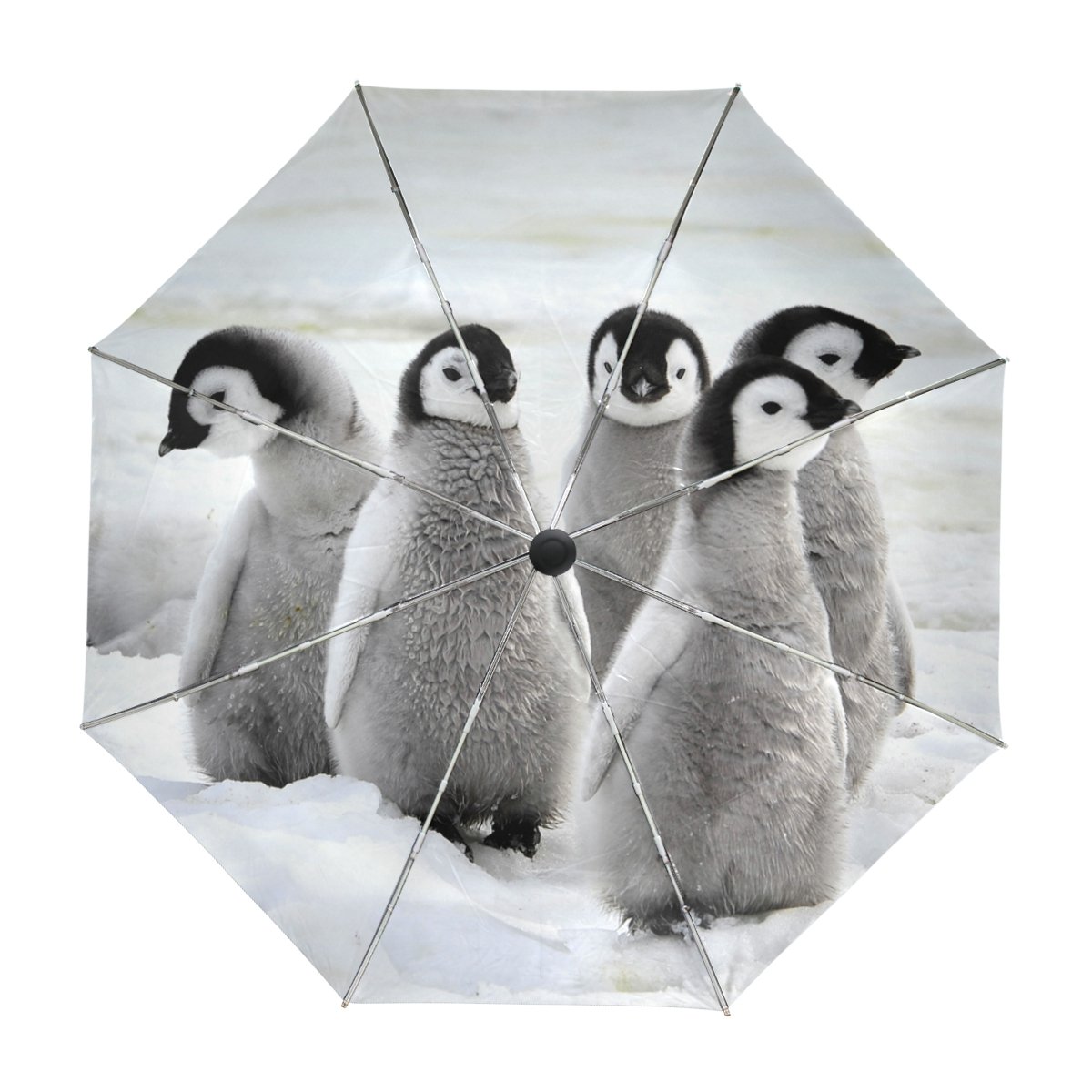 alaza Nette Pinguine Regenschirm Reise Auto Öffnen Schließen UV-Schutz Windsicher