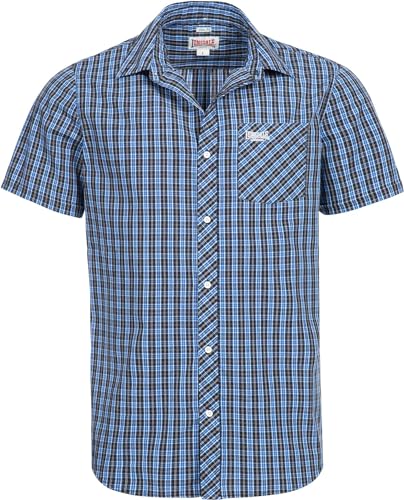 Lonsdale Brixworth Kurzarmhemd Hemd (M, Blue/White/Black)
