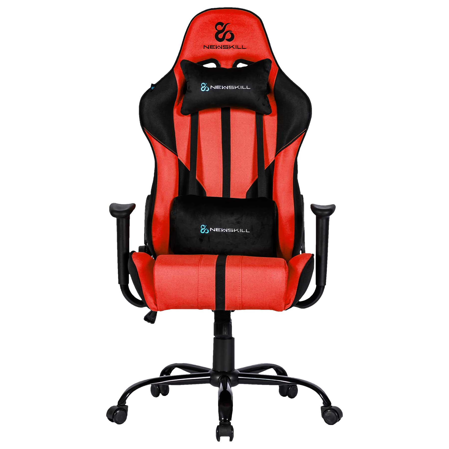 Newskill Horus Zephyr Gaming-Stuhl mit ergonomischem Design, aus Stoff, um 180 Grad neigbar, erhältlich in 9 verschiedenen Farben, Rot