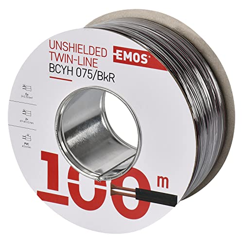 EMOS S8270 Ungeschirmte Zweidrathleitung 2 x 0,75 mm schwarz/rot, 100 Stück