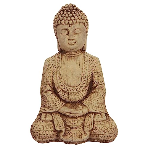 ANTYKI24 Beton-Buddha-Statue für Harmonie im Garten – Detailreiche Skulptur, Ideal für Entspannungsbereiche, 50cm