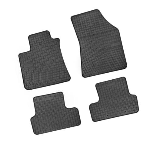 Bär-AfC RE60751 Gummimatten Auto Fußmatten Schwarz, Erhöhter Rand, Set 4-teilig, Passgenau für Modell Siehe Details