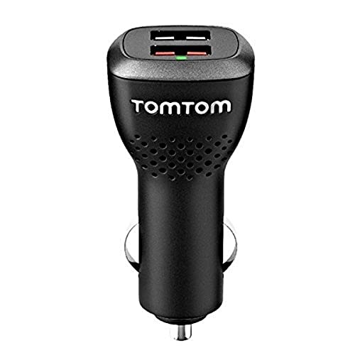 TomTom Duales USB Auto-Schnellladegerät (geeignet für alle TomTom Navigationsgeräte, z.B. Start, Via, GO Basic, GO Essential, Rider, GO Professional, GO Camper)