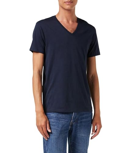 Armani Exchange Herren Pima Cotton V-Neck T-Shirt, Blau (Navy 1510), Large (Herstellergröße:L)