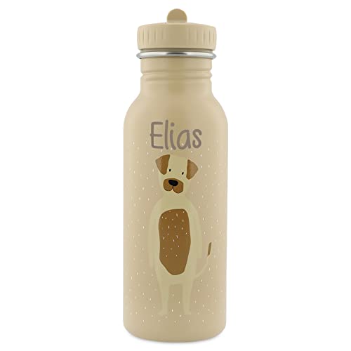 Personalisierte Trinkflasche aus Edelstahl von Trixie Baby Gravur des Namens (500 ml, Hund)