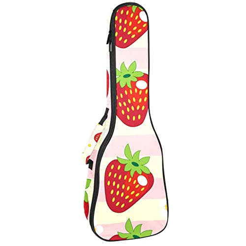 Ukulele Koffer Rote Erdbeere Ukulele Tasche 21 Zoll Wasserdicht Oxford Gig Bag Mit Tasche Jungen Mädchen