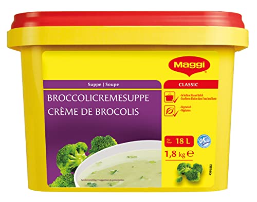 Maggi Broccolicremesuppe, Authentische Broccolisuppe, Vegetarisch, 1er Pack (1 x 1,8kg)
