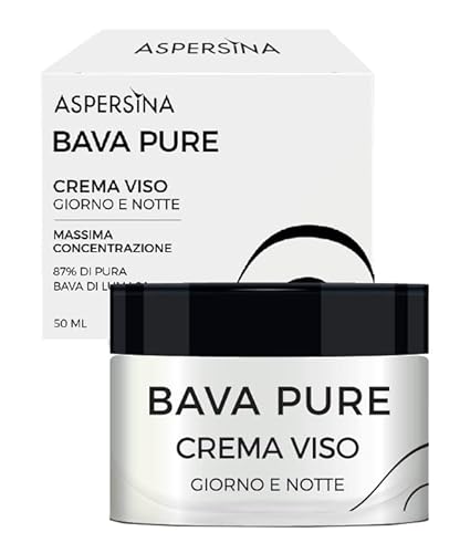 Neu 2021 - Aspersina Bava Pure - Gesichtscreme Tag und Nacht - Maximale Konzentration 87% reiner Schneckenschleim - 50 ml.