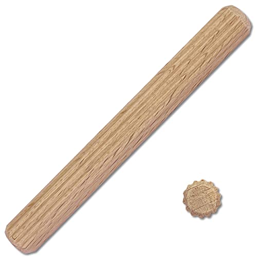 Kabus Holzdübel aus Buche Riffeldübel Holzstifte Möbelverbinder 12 verschiedene Größen Holzriffeldübel Verbindung Dübel aus Buche (500, Ø 12 mm | 70 mm)