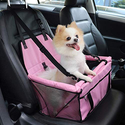ELR Autositzerhöhung für Hunde und Katzen, wasserdicht, atmungsaktiv, mit Sicherheitsgurt