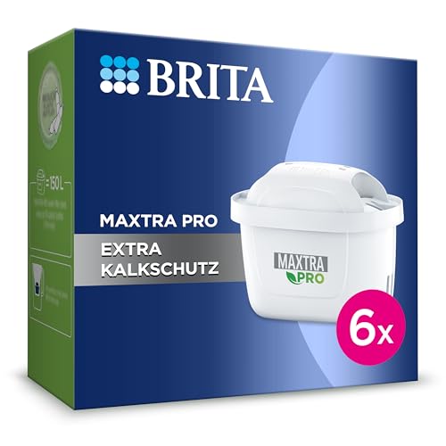 BRITA Wasserfilter-Kartusche MAXTRA PRO Extra Kalkschutz - 6er Pack (Halbjahresvorrat) - Original BRITA Ersatzkartusche für Geräteschutz und Reduzierung von Kalk, Verunreinigungen, Chlor & Metallen