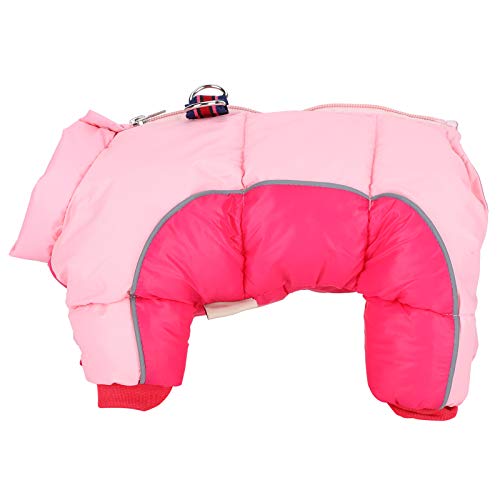 EVTSCAN Hund Wintermantel, winddichter Hundemantel, warme Winddichte Kleidung für Hunde, Reißverschluss mit Vier Beinen hinten, rosa Tarnung, Kleidung für Hundeoveralls(#10)