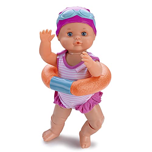 NENUCO - Schwimmende Puppe | Bewegt Beine im Wasser, Wasserbeständig, Inklusive Schwimmring - Für Kinder ab 3 Jahren - Spielzeug Puppe